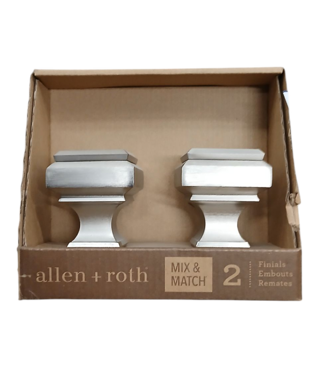 42113 Allen + Roth Brushed Nickel Curtain Rod Finials