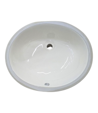 44493 Off White Oval Undermount Bathroom Sink Bowl
