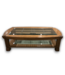 52582 Wooden 2-Tier Coffee Table w/Glass Top