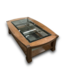 52582 Wooden 2-Tier Coffee Table w/Glass Top