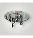 51897 Antique Bronze Round Glass Top Table