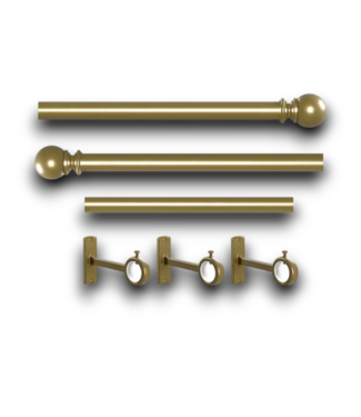 54622 72” To 144” Brushed Gold Drapery Rod Set