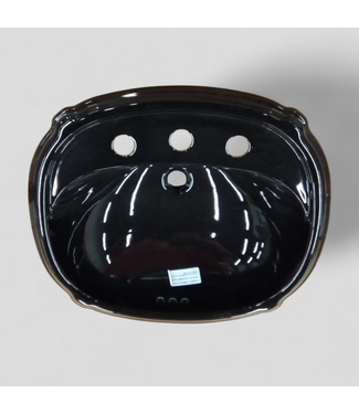 49821 Black Self-Rimming Bathroom Sink 22.625"W