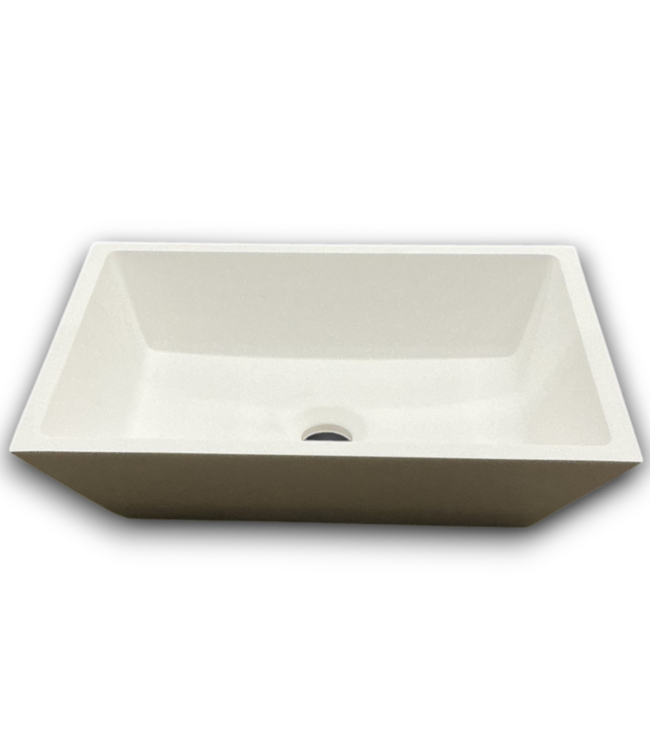 53206 Matte White Vessel Rectangular Bathroom Sink 18"