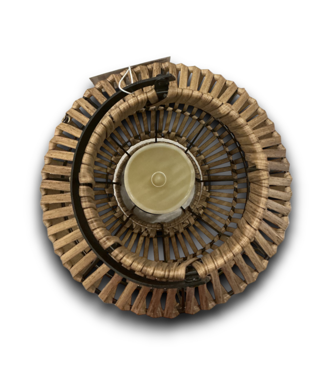 52112 Brown Rattan Outdoor LED Lantern 8.5"W x 12"H