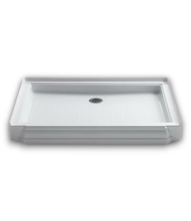 52790 Memoirs Shower Base White Center Rear Drain 34"W