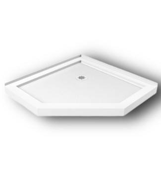 Bud's Warehouse 51133 SlimLine Corner White Neo-Angle Shower Base 40"W