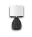 54322 22"h Black Led 3-way Table Lamp With Linen Shade