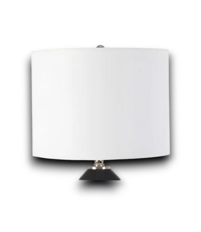 54322 22"h Black Led 3-way Table Lamp With Linen Shade