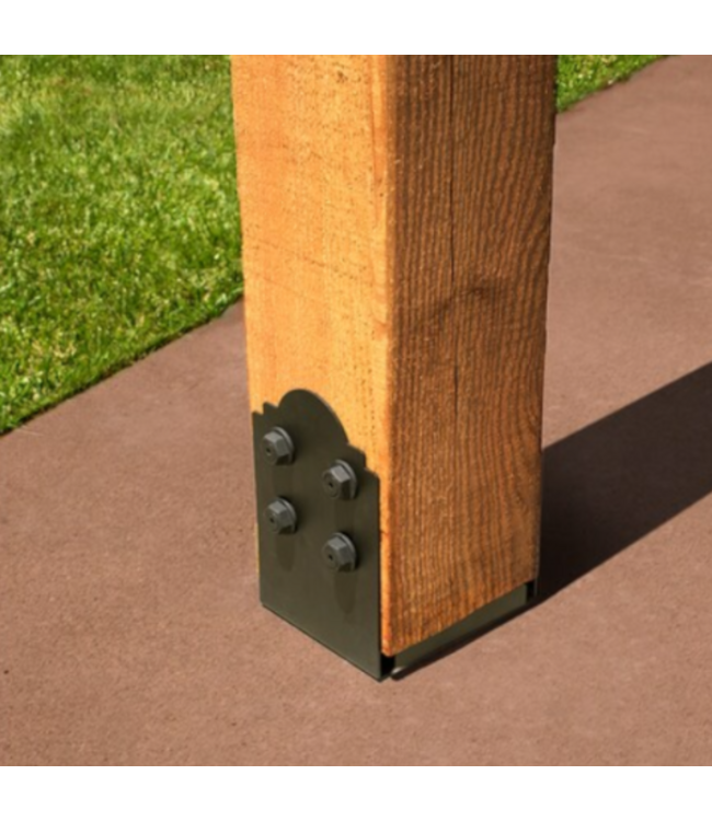 54479 Outdoor Accents Mission 8" X 8" Powder Coated Wood To Concrete Base