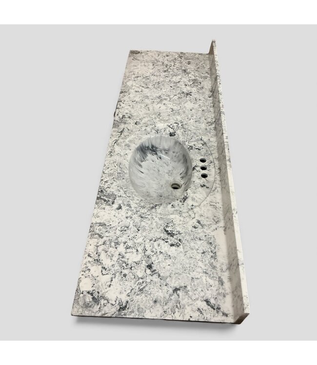 49547 Fogbound Marble Vanity Single Sink Top 69.5"w
