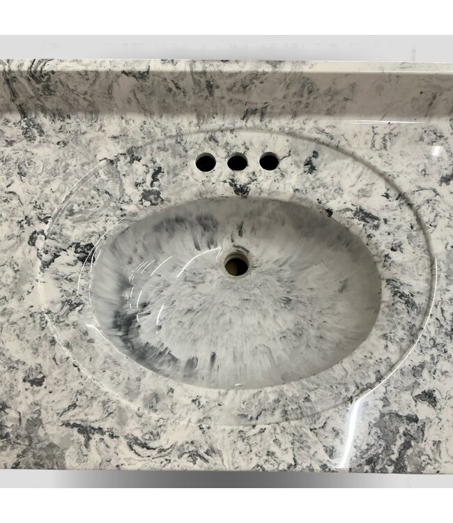 49547 Fogbound Marble Vanity Single Sink Top 69.5"w