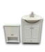 54493 Cotton White Bathroom Vanity & Wall Cabinet