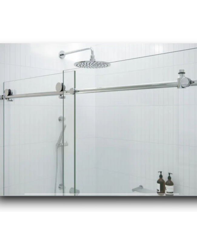 53122 Eclipse Chrome Frameless Sliding Shower Door 64" to 68"W