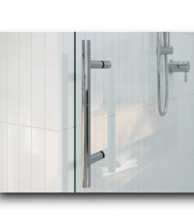 53122 Eclipse Chrome Frameless Sliding Shower Door 64" to 68"W