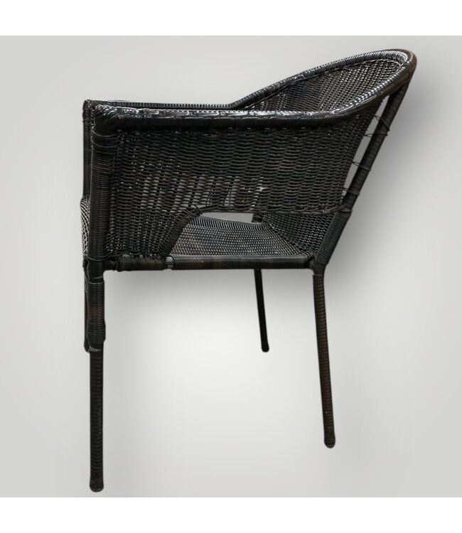 50678 Brown/Black Rattan Patio Chair