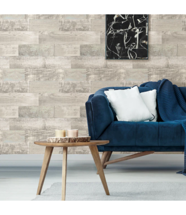 52761 Blue Green Vinyl Wood Self-Adhesive Peel and Stick Wallpaper