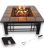 54377 32" Square Tile Firepit Wood Burning