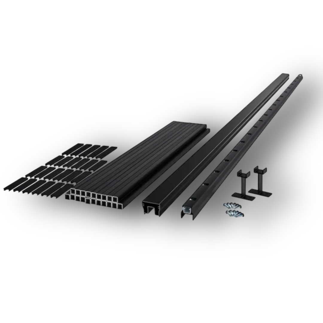 51295 8-ft Matte Black Aluminum Deck Rail Kit - Buds Warehouse