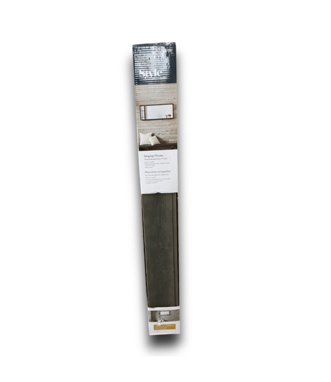 52833 Weathered Gray Pine Wood Shiplap Planks 10.5 sq. ft.
