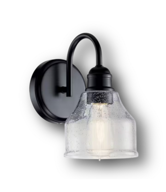 Bud's Warehouse 51260 Avery 1-Light Black Wall Sconce
