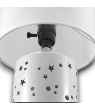 52343 Glossy White LED 4-Way Table Lamp 14"H
