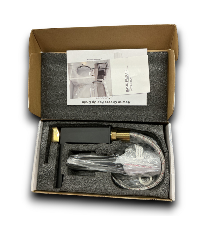 54241 Black And Gold Single Hole Bathroom Faucet