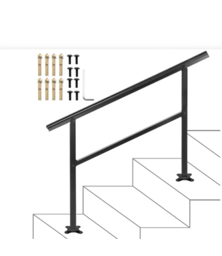 Bud's Warehouse 53680 Black Finished Aluminum Interior/Exterior Handrail