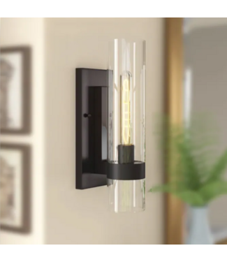 52764 Black Wall Sconce 5"W