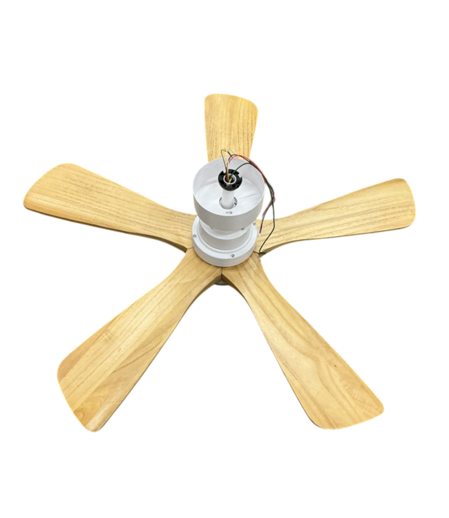 54336 Wooden Oak & White Ceiling Fan With Led 40"