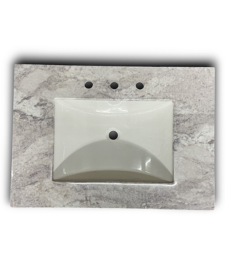 54669 31” White And Grey Vanity Top And Sink