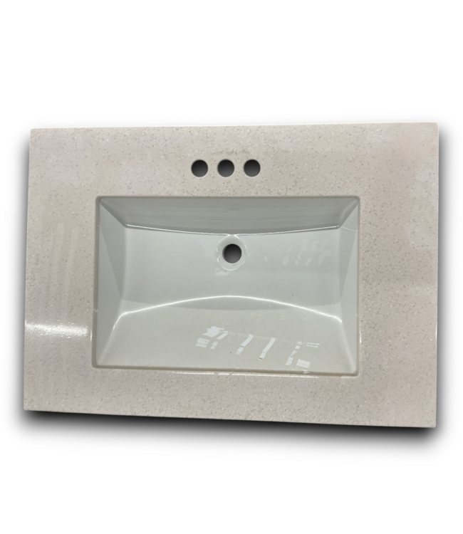54670 31” White Speckled Vanity Top With Sink