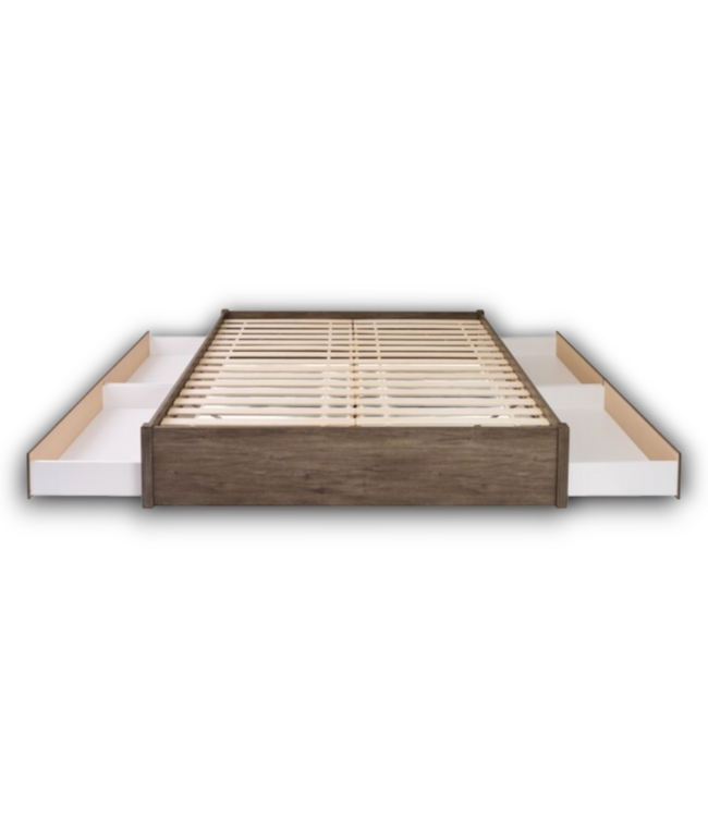 54679 King Drifted Gray Platform Bed Storage