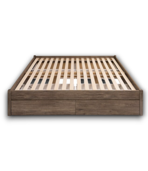 54679 King Drifted Gray Platform Bed Storage