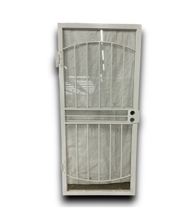54681 36 X 80 White Storm Door With Perforated Screen