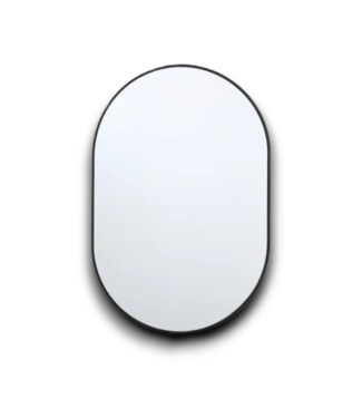 54694 24 X 36 Oval Black Metal Frame Mirror