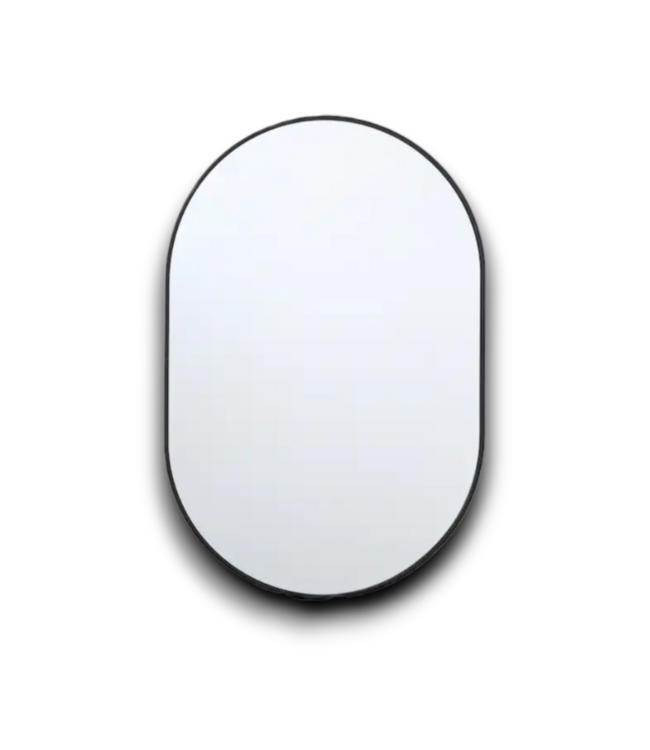 54694 24 X 36 Oval Black Metal Frame Mirror