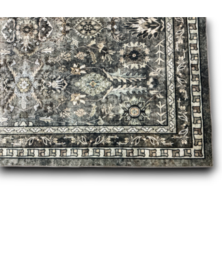 54697 Green Retro Full Floral Plant Washable Area Rug 9 X 12
