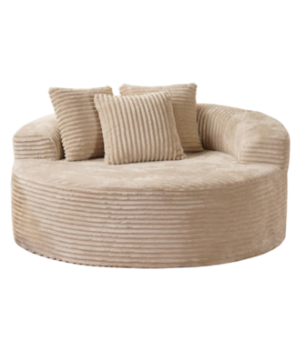 54719 Tan Round Lounge Chair