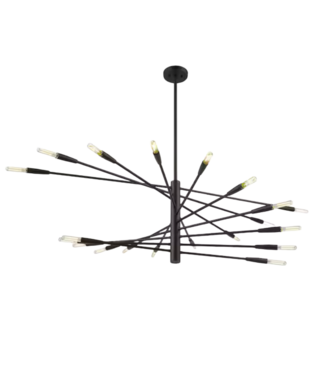 54705 Black 20-light Sputnik Chandelier