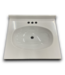 54723 White Cultured Marble Single Sink Bathroom Vanity Top 25"