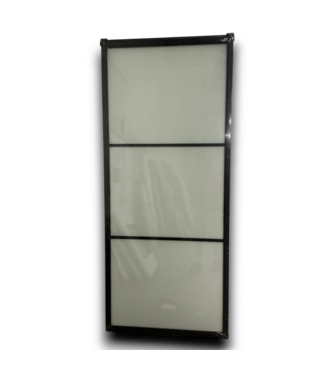 54726 36 X 84 Black Shaker Door With 3 Glass Panels