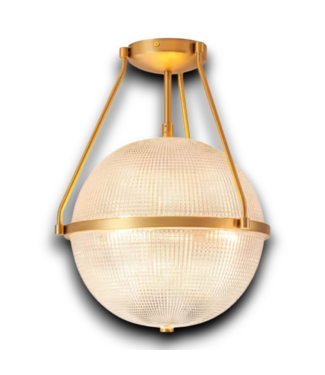 54729 Semi Flush Mount Glass Globe Light