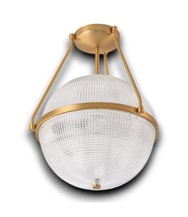 54729 Semi Flush Mount Glass Globe Light