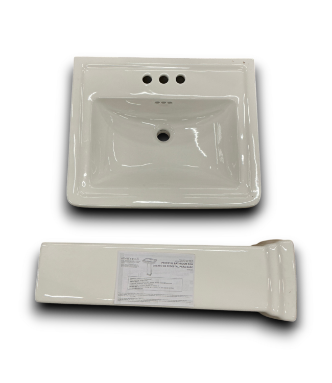 54735 Tiverton Vitreous China White Pedestal Sink Combo