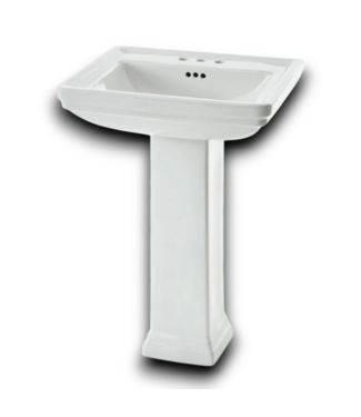 54735 Tiverton Vitreous China White Pedestal Sink Combo