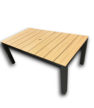 54746 Waterline Rectangle Outdoor Dining Table With Umbrella Hole