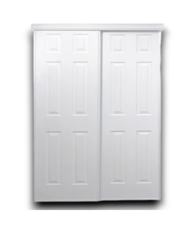 54747 48 X 80 White 6 Panel Sliding Closet Door