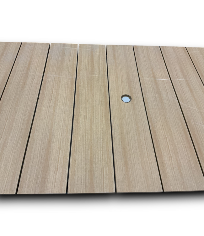 54746 Waterline Rectangle Outdoor Dining Table With Umbrella Hole