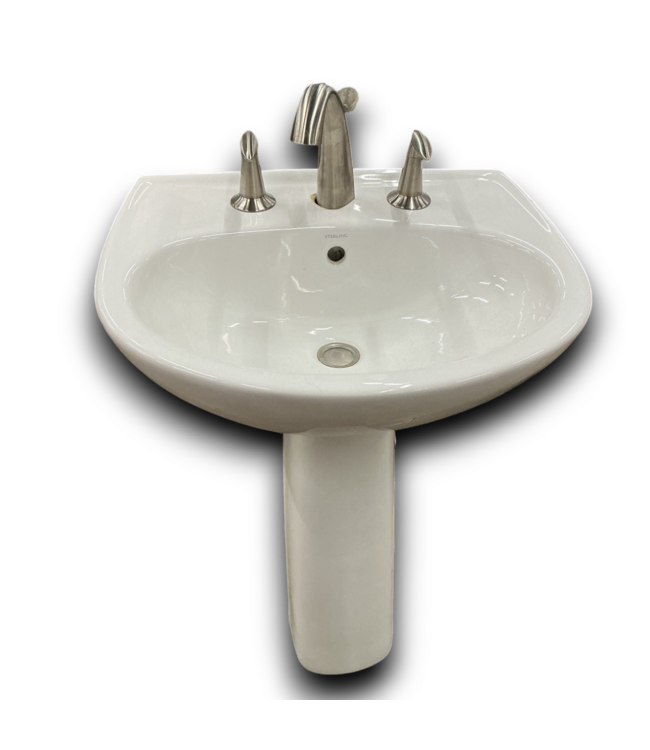 54773 White Pedestal Sink With Faucet